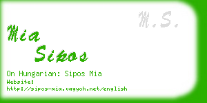 mia sipos business card